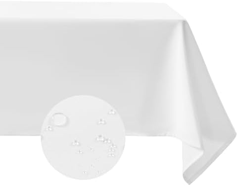 Comfonew White Rectangle Tablecloth 60x84 Inch