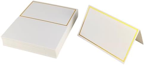 25 Pack Gold Foil Border Place Cards for Weddings and Events