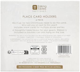 Talking Tables 6 Reusable Gold Disco Ball Place Card Holders