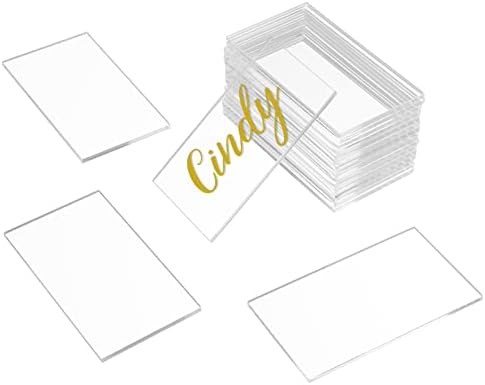 Clear Acrylic Place Cards 35x2 Inch 18 Thick 20 Pcs Set