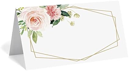 Bliss Collections Floral Place Cards 50 Pack 2 x 35 Inches