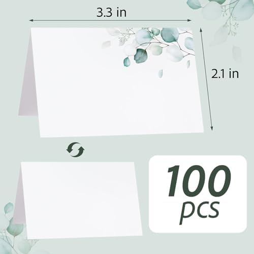 100pcs Eucalyptus Leaf Place Cards for Wedding Reception and Events