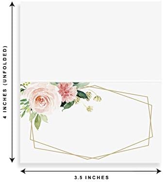 Bliss Collections Floral Place Cards 50 Pack 2 x 35 Inches
