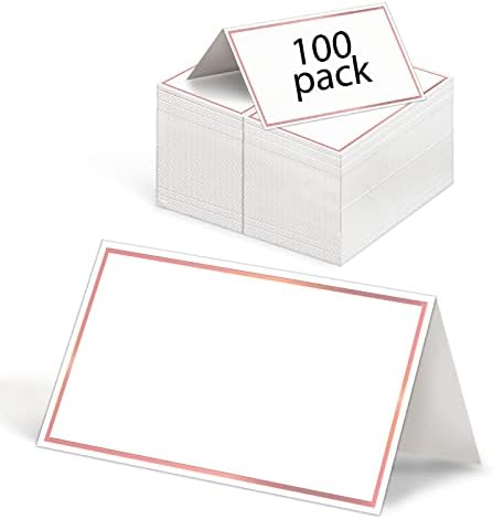 KiDEPOCH Place Cards with Rose Gold Border 100 Pack