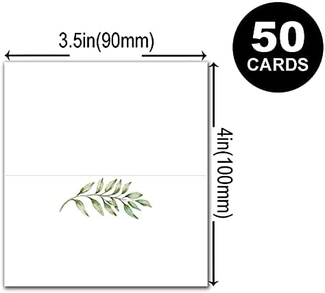 50 Pack Greenery Wedding Place Cards 2x35 Inches
