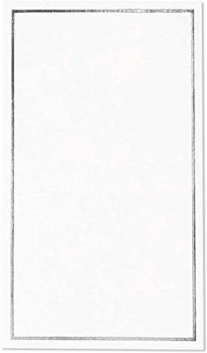 100 Pack Silver Foil Border Place Cards for Events
