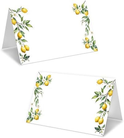 Lemon On Branch Place Cards for Girls - 25pcs Italy Yellow