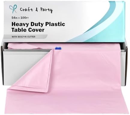Craft And Party 54 in x 100 ft Table Cover Roll Light Pink