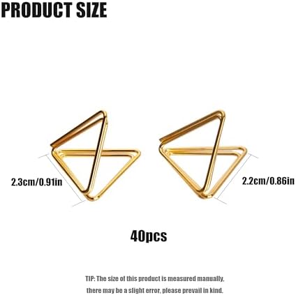 40 Pcs Gold Triangle Place Card Holders for Wedding Centerpieces