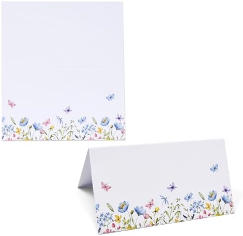 100 Floral Wildflower Place Cards for Wedding and Party Use
