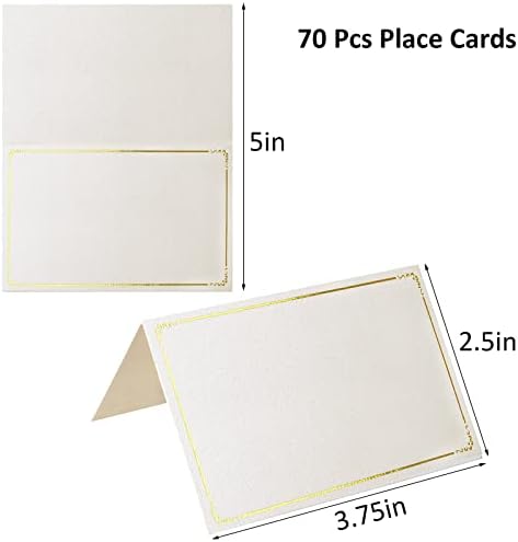 PECULA 70 Pcs Gold Foil Place Cards for Wedding and Events