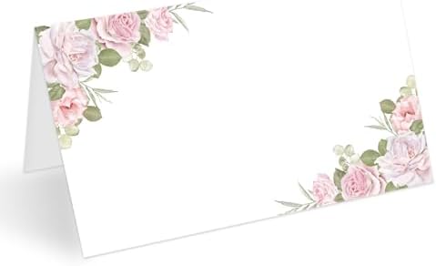 Pink Flower Place Cards Set of 25 Wedding Reception Party Cards