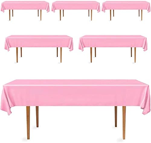 DecorRack 6-Pack Light Pink Tablecloths 54 x 108 Inch