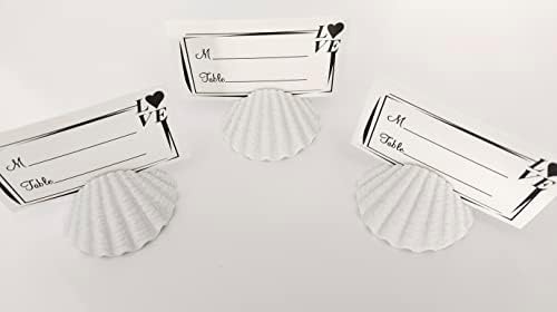 10 Pcs White Shell Table Card Holder for Events