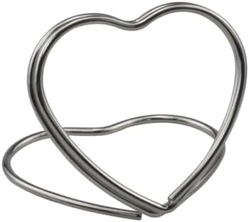 Haidong Heart Shape Place Card Holder 12PCS Silver Wedding Table Numbers