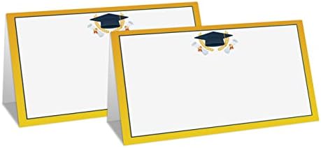Gihyan Table Place Cards Graduation Party 25Pcs Set Gold Balloons Cap Design