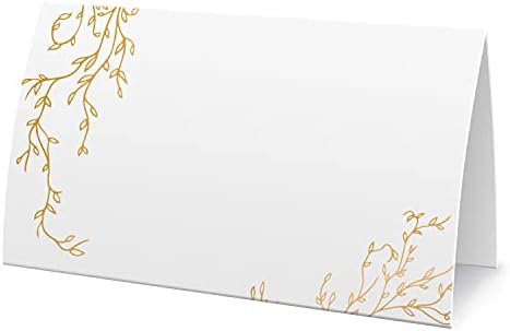 Golden Leaf Food Tent Labels 25 Pack Wedding Banquet Cards