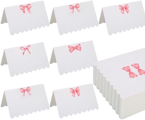 100 Pcs Pink Bow Place Cards 5 Designs