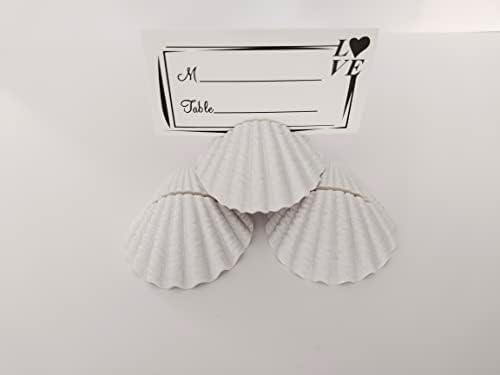10 Pcs White Shell Table Card Holder for Events