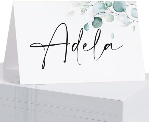 100pcs Eucalyptus Leaf Place Cards for Wedding Reception and Events