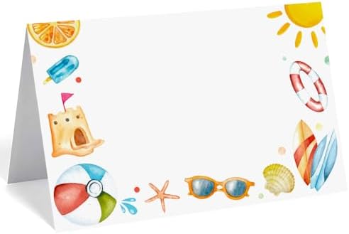 24 Pcs Summer Beach Place Cards for Parties