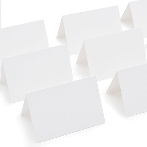 AZAZA 50 Pcs White Place Cards with Gold Border