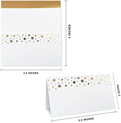 CLEVER SIGNS 100 Pack Gold Place Cards for Wedding Party Reception