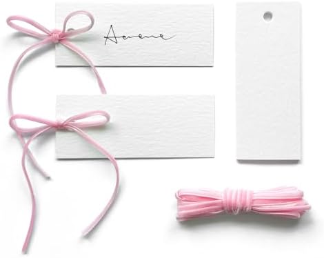 50 Pcs Place Cards with Velvet Ribbons for Weddings and Parties