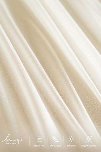 Lings Moment 14 Ft Ivory Sheer Table Runner with Silver Sparkle
