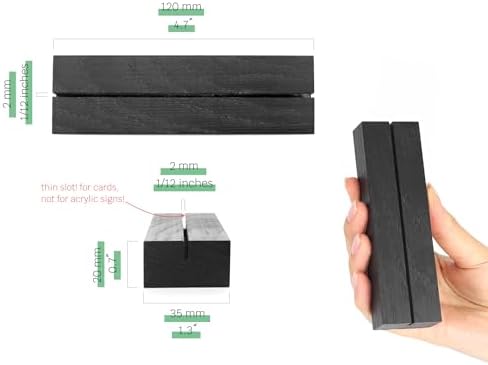 10 Pack Black Wood Place Card Holders for Events