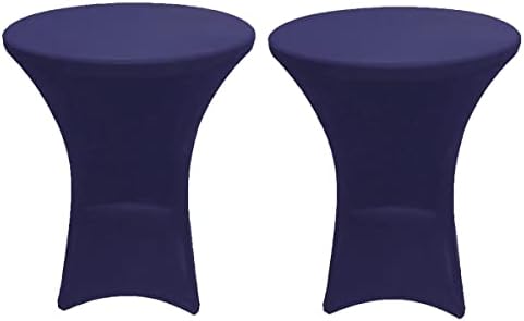 2 Pack Navy Blue Cocktail Highboy Tablecloths 36x42 Inches