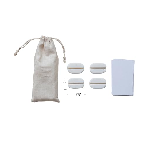 Creative Co Op 4 Piece Marble Place Card Holders White