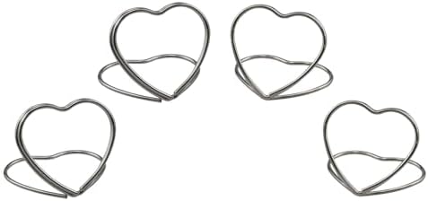 Haidong Heart Shape Place Card Holder 12PCS Silver Wedding Table Numbers