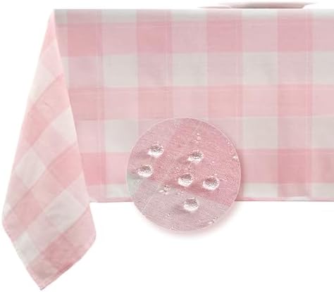 Luxedevin Gingham Tablecloth - Waterproof Washable Checkered Design