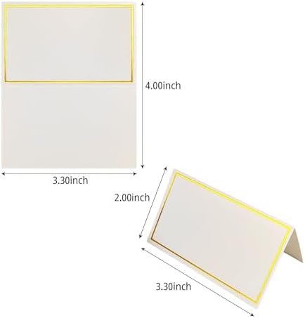25 Pack Gold Foil Border Place Cards for Weddings and Events