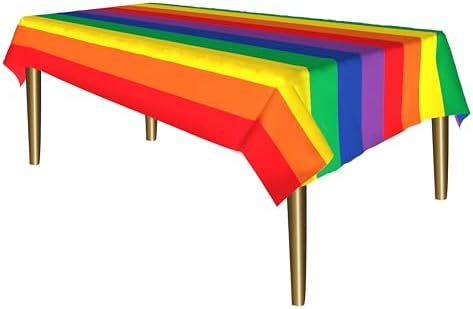 Party Dimensions Carnival Rainbow Disposable Tablecloth for Rectangle Tables 12 Pack