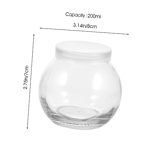 Mobestech Clear Glass Yogurt Bottles 2pcs Spherical Pudding Jars