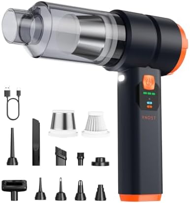 VNOST Car Vacuum Portable Cordless 30000PA 130000RPM Black Orange