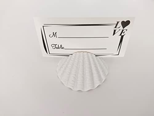 10 Pcs White Shell Table Card Holder for Events