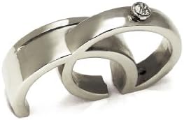 Weddingstar Double Rings With Crystal Place Card Holder 1