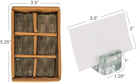 Creative Co-Op Clear Glass Cube Place Card Holders Set of 6