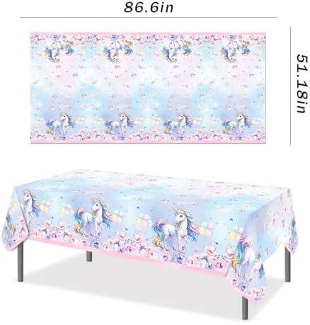 2 PCS Unicorn Disposable Tablecloth 86x51 Inches