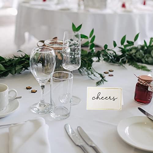 PECULA 70 Pcs Gold Foil Place Cards for Wedding and Events