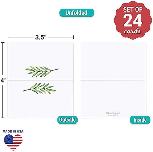 321Done Green Leaves Place Cards - Set of 24 1