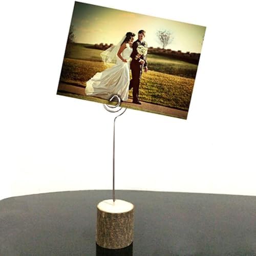 WOHENI 10Pcs Rustic Wood Place Card Holders