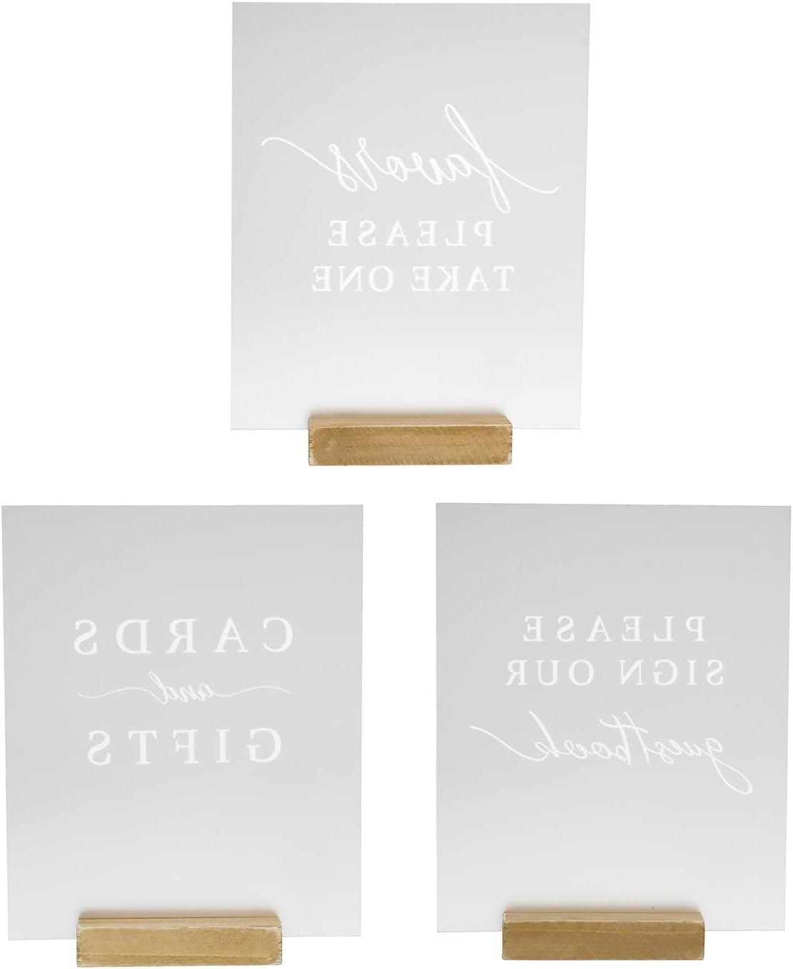 Hanna Roberts Set of 3 Wedding Signs with Holder