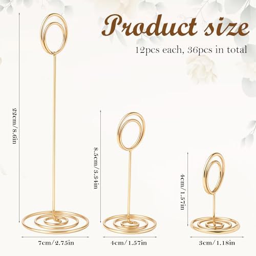 36-Piece Golden Wire Place Card Holders with Spiral Base