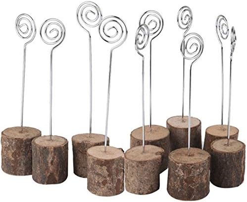 WOHENI 10Pcs Rustic Wood Place Card Holders