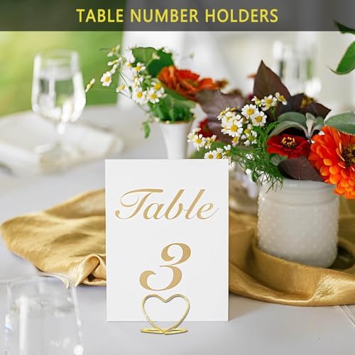 CunGLIN Gold Heart Shaped Place Card Holders 32 PCS