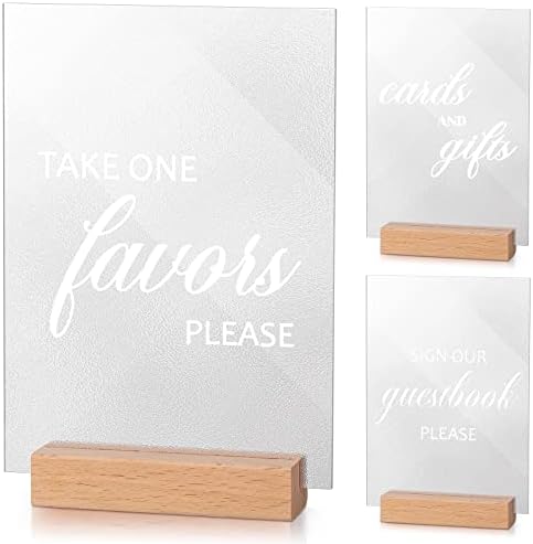 Yinkin 3 Pcs Acrylic Wedding Signs with Stand
